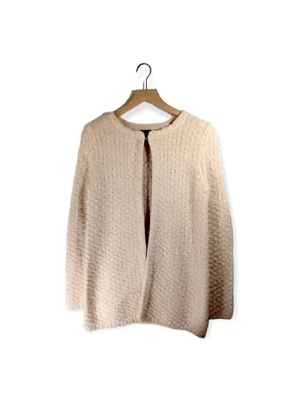 Adrianna Papell Pink Eyelash Acrylic Cardigan Size S
